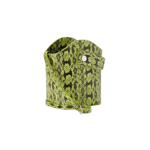 No Boundaries Green Snake Skin Crossbody Bucket Bag Drawstring Purse 8.75"x8"x5" - Picture 3 of 3